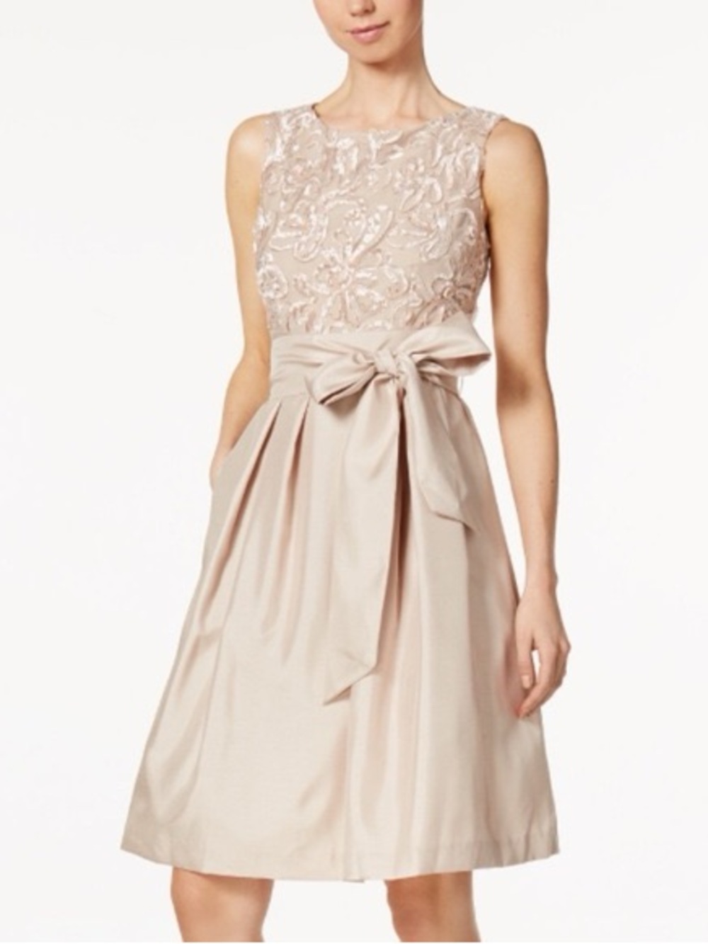 Jessica Howard Women's Sleeveless Fit & Flare Soutache Dress Size 8
